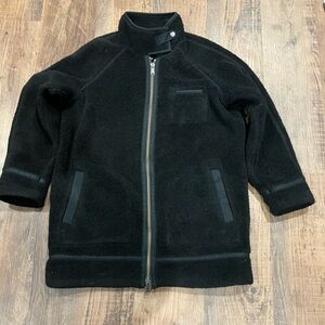 Madewell Black Sherpa City Grid Coat